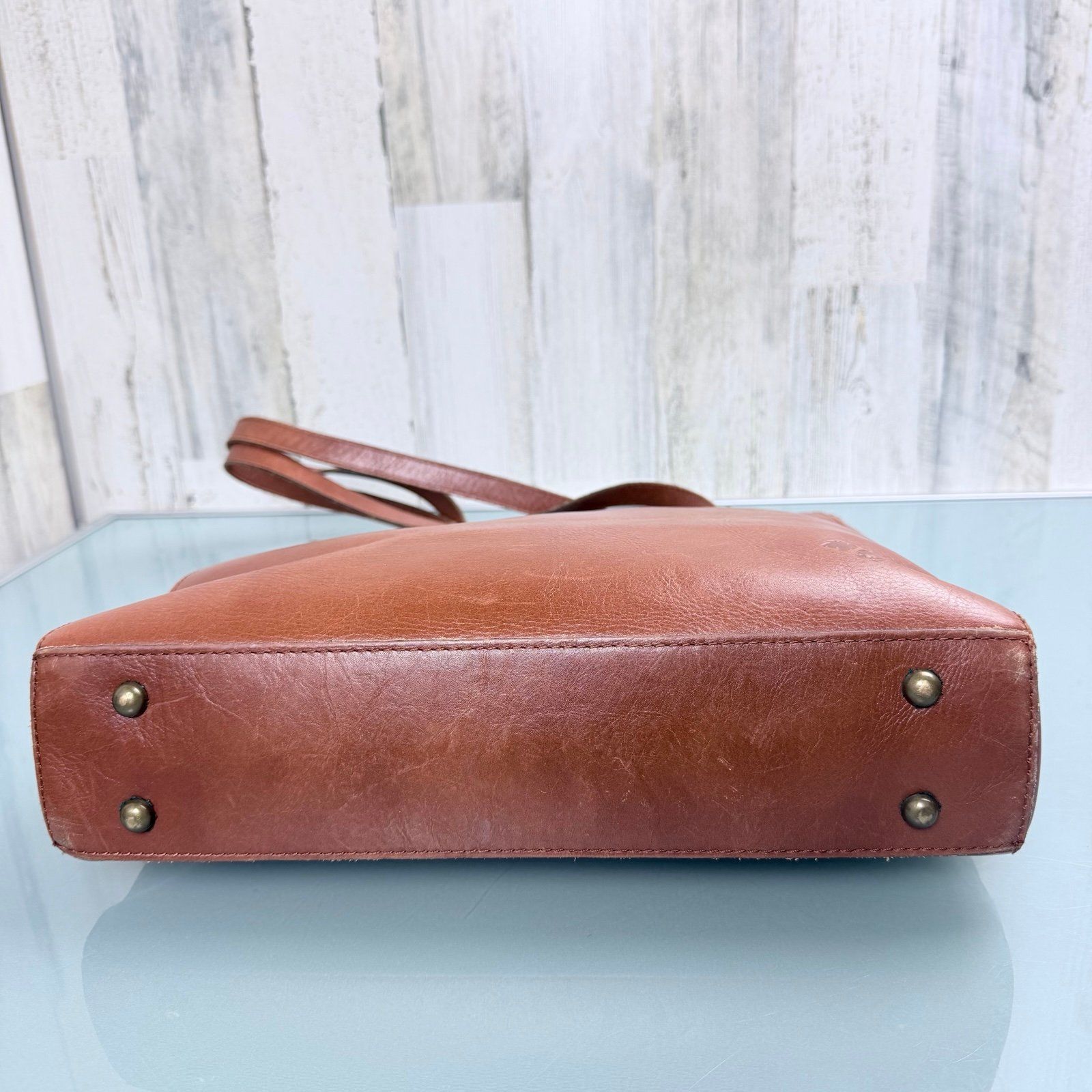 Patricia Nash Viana Leather North South Tote Bag Brown Business Corporate Career — image 5 of 8